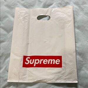 Supreme Red and White Plastic Shopping bag.